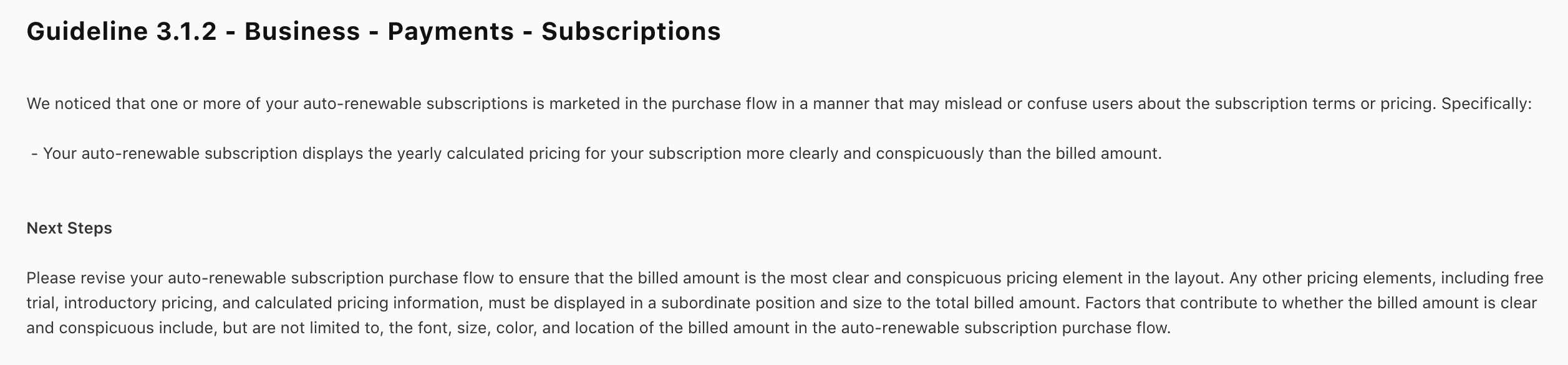 Rejected paywall with Unclear price or billing info.